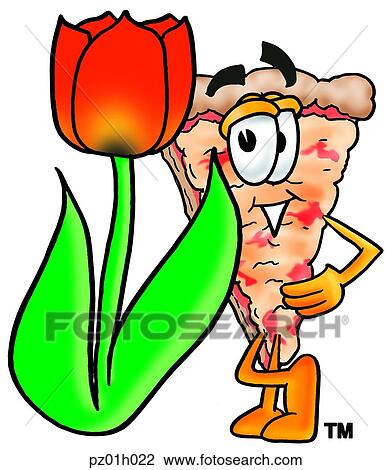 Pizza with tulip View Large Clip Art Graphic Clipart - Pizza with tulip. Fotosearch