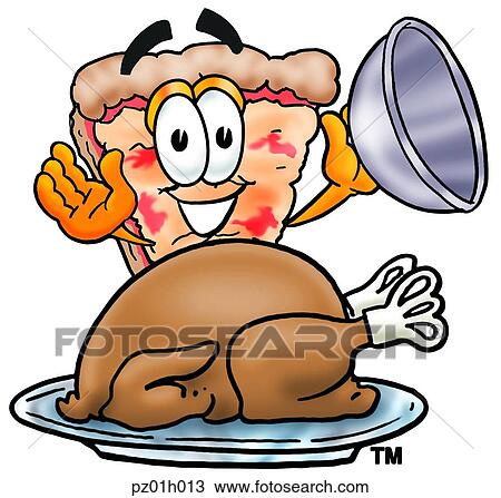Pizza with turkey View Large Clip Art Graphic Clipart - Pizza with turkey. Fotosearch