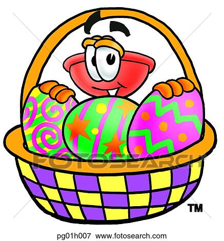 Clip Art - Plunger and easter basket. Fotosearch