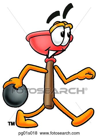 Plunger bowling View Large Clip Art Graphic Clip Art - Plunger bowling. Fotosearch