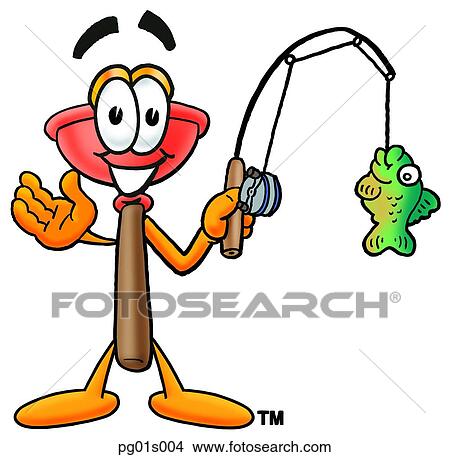 Plunger fishing View Large Clip Art Graphic Clipart - Plunger fishing. Fotosearch