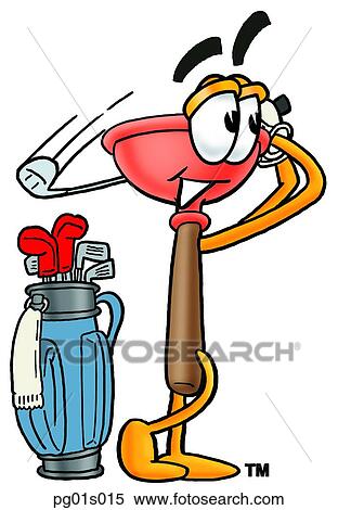 Plunger golfing View Large Clip Art Graphic Clipart - Plunger golfing. Fotosearch