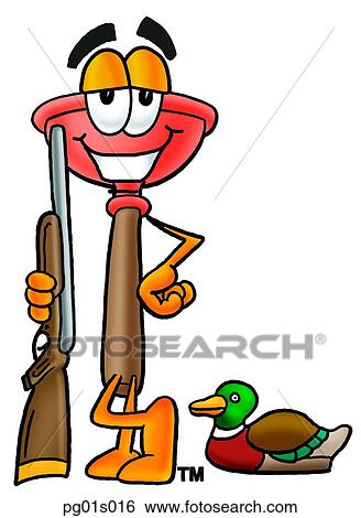 Plunger hunting View Large Clip Art Graphic Clip Art - Plunger hunting. Fotosearch