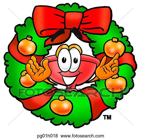 Clip Art - Plunger in wreath. Fotosearch