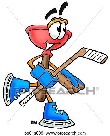 Plunger playing hockey View Large Clip Art Graphic Clipart - Plunger playing hockey. Fotosearch