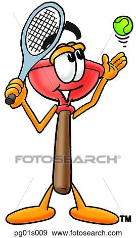 Plunger playing tennis View Large Clip Art Graphic Clip Art - Plunger playing tennis. Fotosearch