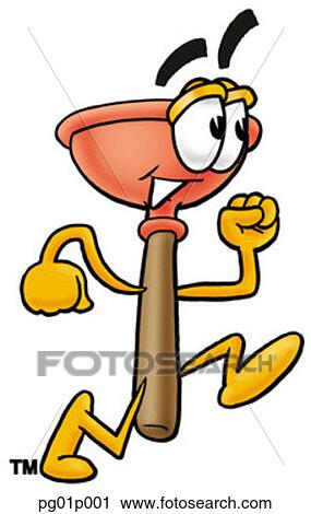 Plunger running View Large Clip Art Graphic Clipart - Plunger running. Fotosearch