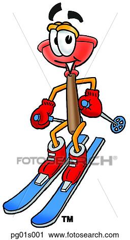 Plunger skiing View Large Clip Art Graphic Clipart - Plunger skiing. Fotosearch