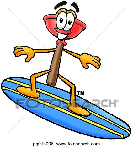 Plunger surfing View Large Clip Art Graphic Clip Art - Plunger surfing. Fotosearch