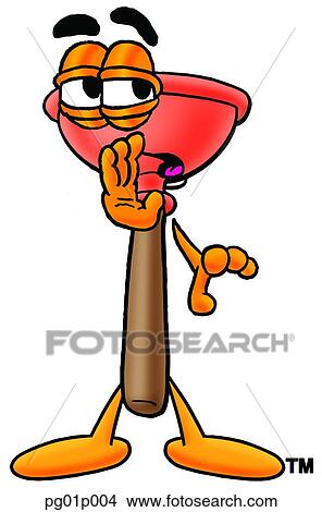 Plunger whispering View Large Clip Art Graphic Clipart - Plunger whispering. Fotosearch