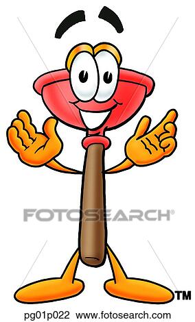 Clipart - Plunger with arms open. Fotosearch