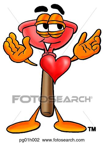 Plunger with heart View Large Clip Art Graphic Clipart - Plunger with heart. Fotosearch