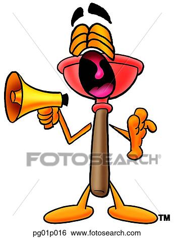 Plunger with megaphone View Large Clip Art Graphic Clip Art - Plunger with megaphone. Fotosearch