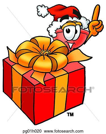 Clipart - Plunger with present. Fotosearch