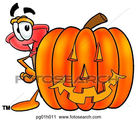 Plunger with pumpkin View Large Clip Art Graphic Clipart - Plunger with pumpkin. Fotosearch