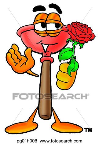 Plunger with rose View Large Clip Art Graphic Clip Art - Plunger with rose. Fotosearch