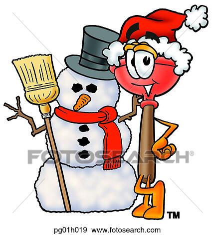 Plunger with snowman View Large Clip Art Graphic Clip Art - Plunger with snowman. Fotosearch