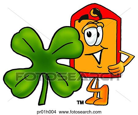 Clipart - Price tag and shamrock. Fotosearch