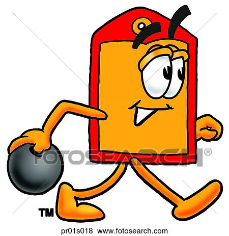 Clip Art - Price tag bowling. Fotosearch