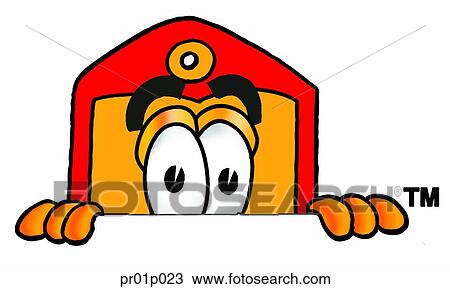 Price tag peeking over top View Large Clip Art Graphic Clipart - Price tag peeking over top. Fotosearch