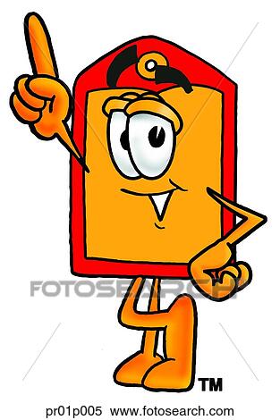 Clipart - Price tag pointing up. Fotosearch