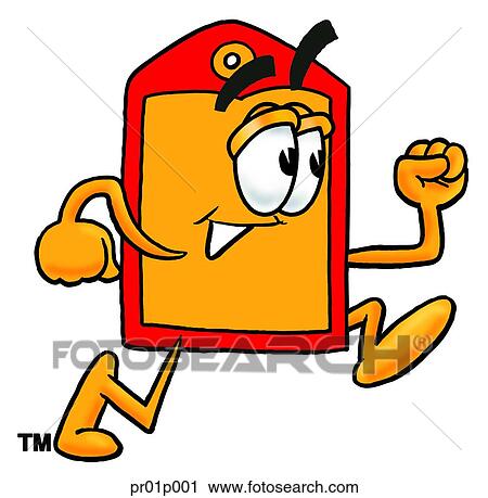 Clipart - Price tag running. Fotosearch