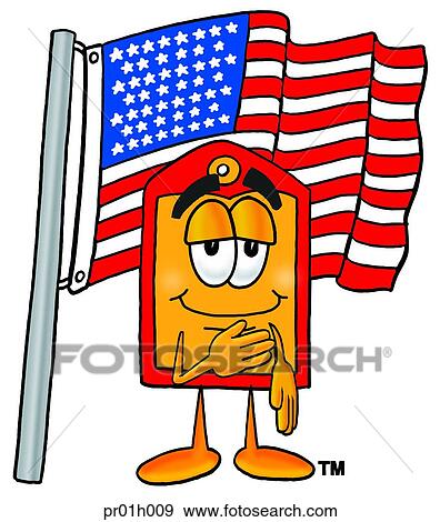 Clip Art - Price tag saluting. Fotosearch