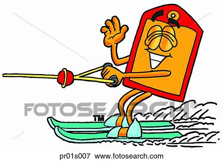 Price tag water skiing View Large Clip Art Graphic Clip Art - Price tag water skiing. Fotosearch