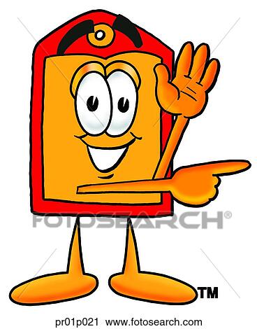 Price tag waving and pointing View Large Clip Art Graphic Clipart - Price tag waving and pointing. Fotosearch
