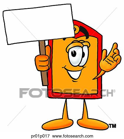 Clip Art - Price tag with a sign. Fotosearch