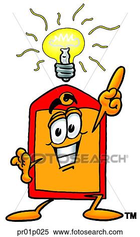 Clipart - Price tag with bright idea. Fotosearch
