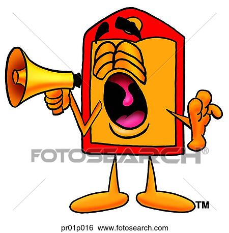 Clip Art - Price tag with megaphone. Fotosearch