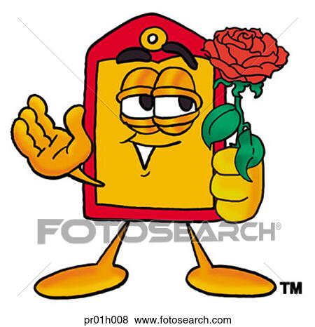Price tag with rose View Large Clip Art Graphic Clip Art - Price tag with rose. Fotosearch