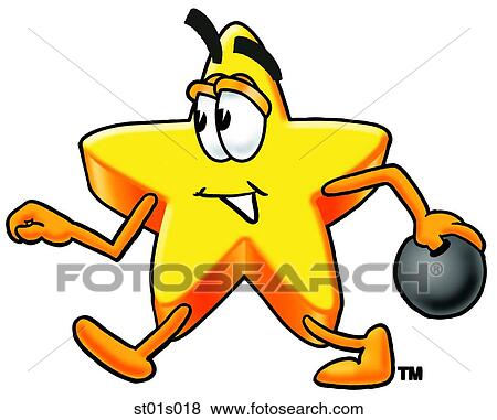 Clip Art - Star bowling. Fotosearch