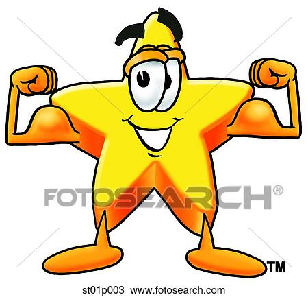 Star flexing muscles View Large Clip Art Graphic Clipart - Star flexing muscles. Fotosearch