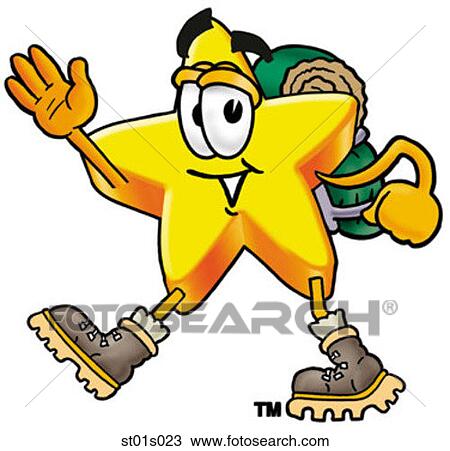 Clipart - Star hiking. Fotosearch