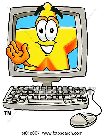 Star in computer View Large Clip Art Graphic Clip Art - Star in computer. Fotosearch
