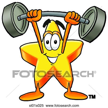 Star lifting weights high View Large Clip Art Graphic Clipart - Star lifting weights high. Fotosearch