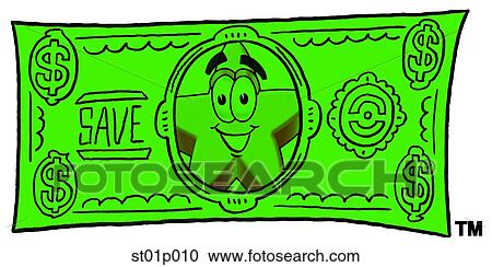 Clipart - Star on a dollar bill. Fotosearch