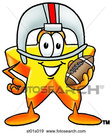 Clip Art - Star playing football. Fotosearch