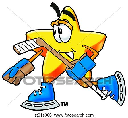 Star playing hockey View Large Clip Art Graphic Clipart - Star playing hockey. Fotosearch