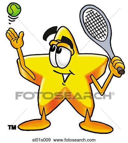 Star playing tennis View Large Clip Art Graphic Clip Art - Star playing tennis. Fotosearch