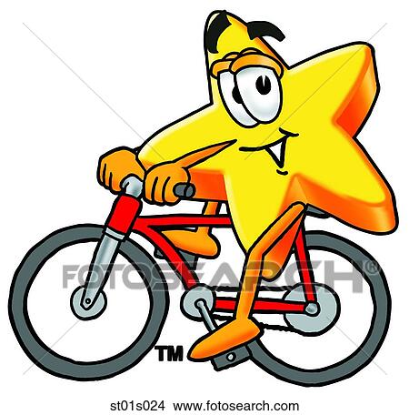 Star riding bike View Large Clip Art Graphic Clipart - Star riding bike. Fotosearch