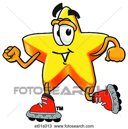 Star roller blading View Large Clip Art Graphic Clipart - Star roller blading. Fotosearch