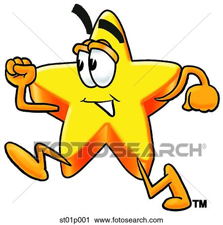 Clipart - Star running. Fotosearch