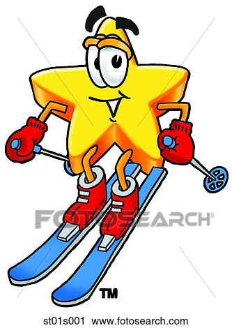 Star skiing View Large Clip Art Graphic Clipart - Star skiing. Fotosearch