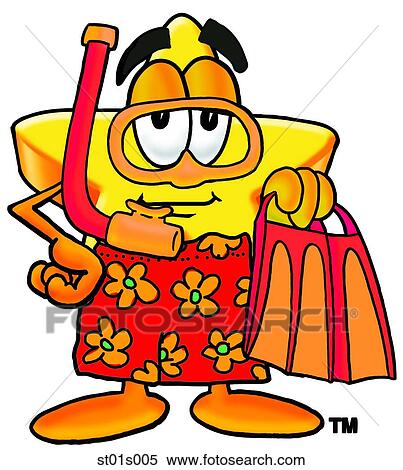 Clipart - Star snorkeling. Fotosearch
