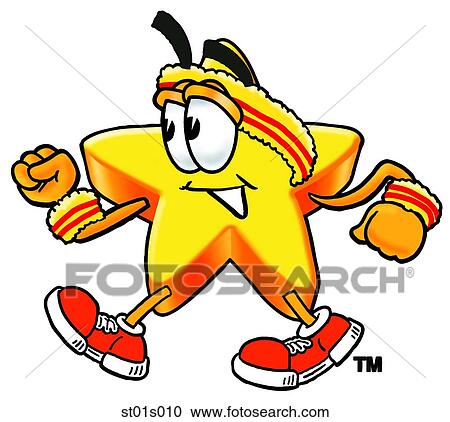 Clipart - Star walking. Fotosearch