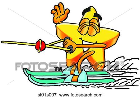 Clip Art - Star water skiing. Fotosearch