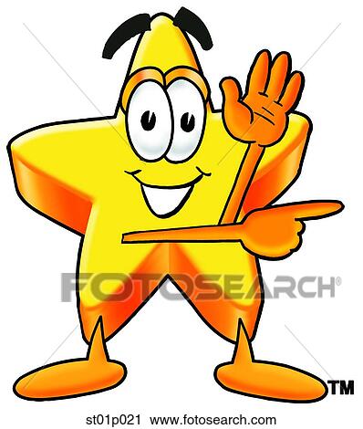 Star waving and pointing View Large Clip Art Graphic Clipart - Star waving and pointing. Fotosearch